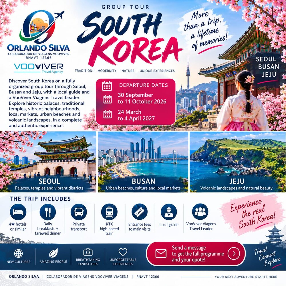 South Korea — Group Tour (30 Sep–11 Oct 2026 / 24 Mar–4 Apr 2027)